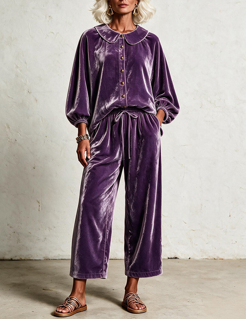 ekouaer-pajama-sets-velvet-peter-pan-pyjama-samt-hellblau image 5