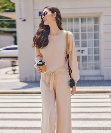 ekouaer-cozy-knit-lounge-schlafanzug-lang-hose image 3