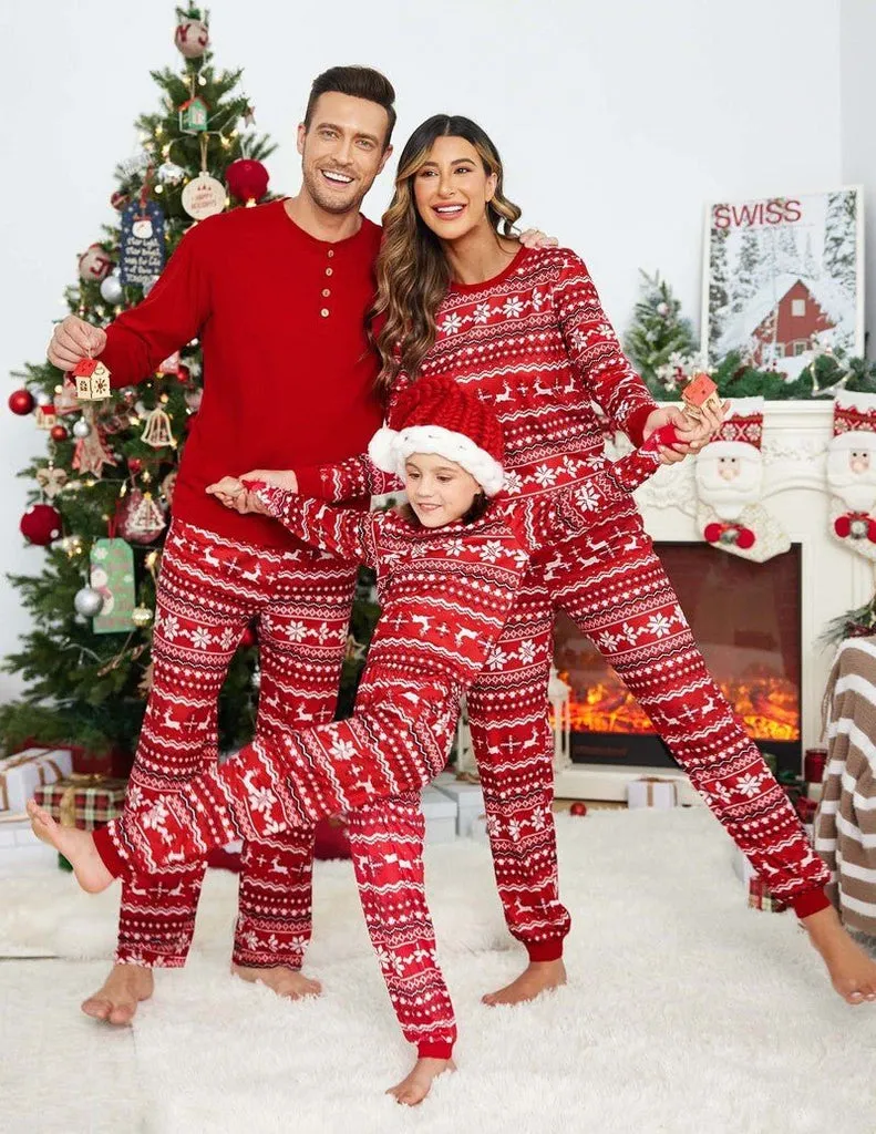ekouaer-family-christmas-schlafanzug-langarm-rot-schwarz-kariert image 1