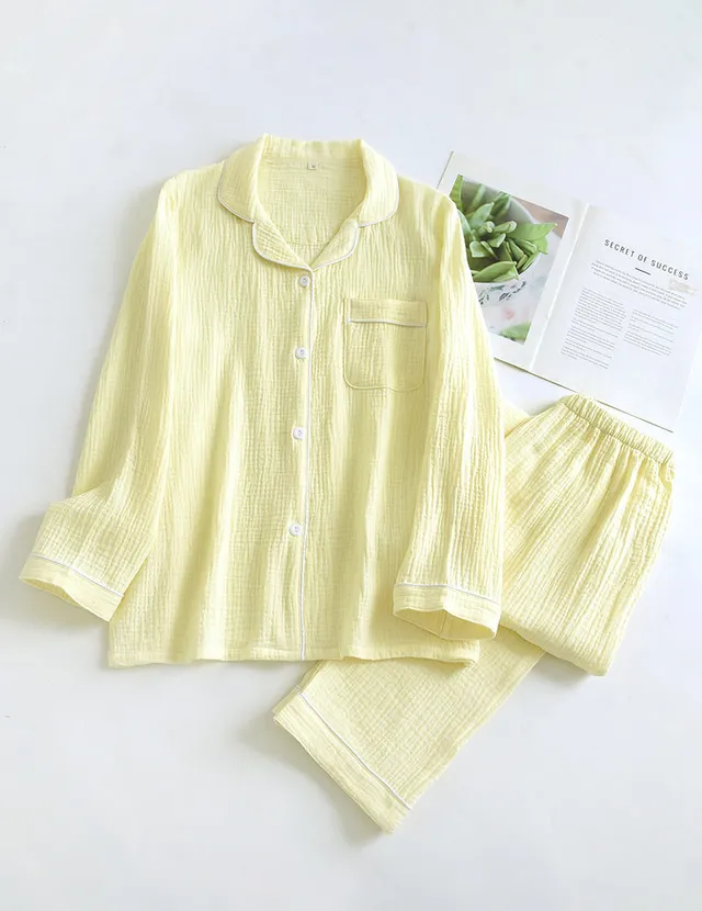 ekouaer-pajama-sets-cotton-gauze-pyjama-wei-langarm-baumwolle image 1