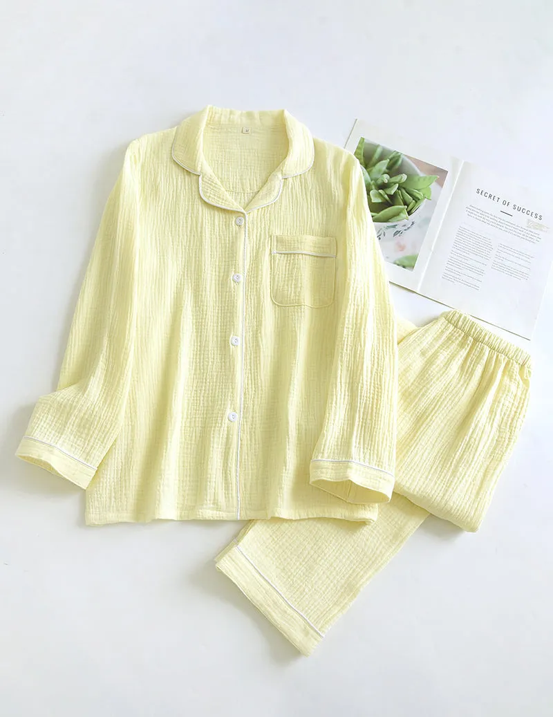 ekouaer-pajama-sets-cotton-gauze-pyjama-wei-langarm-baumwolle image 1