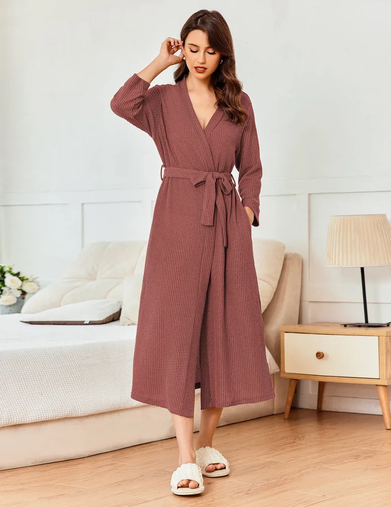 ekouaer-robes-soft-waffle-kimono-robes-morgenmantel-waffel image 1
