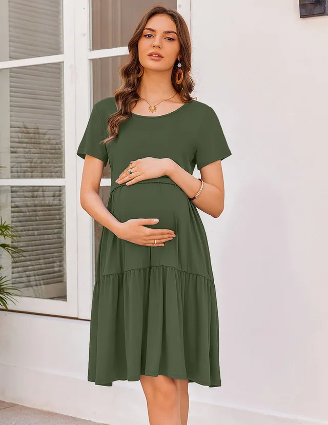 ekouaer-maternity-stillkleid-knielang-mit-stillfunktion image 1