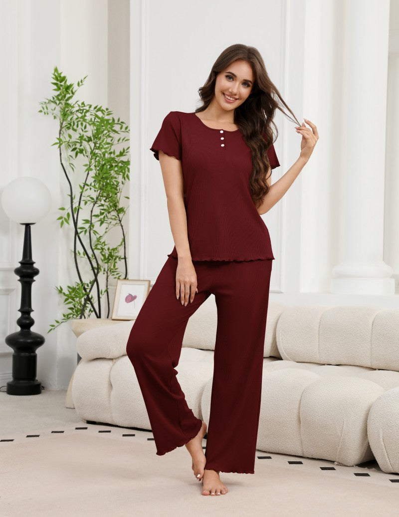 ekouaer-ribbed-henley-pyjama-silber-grau-kurzarm-taschen image 5