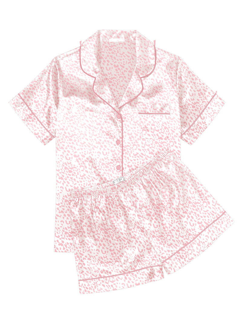 ekouaer-satin-schlafanzug-kurz-white-blue-seashells-pyjama image 7