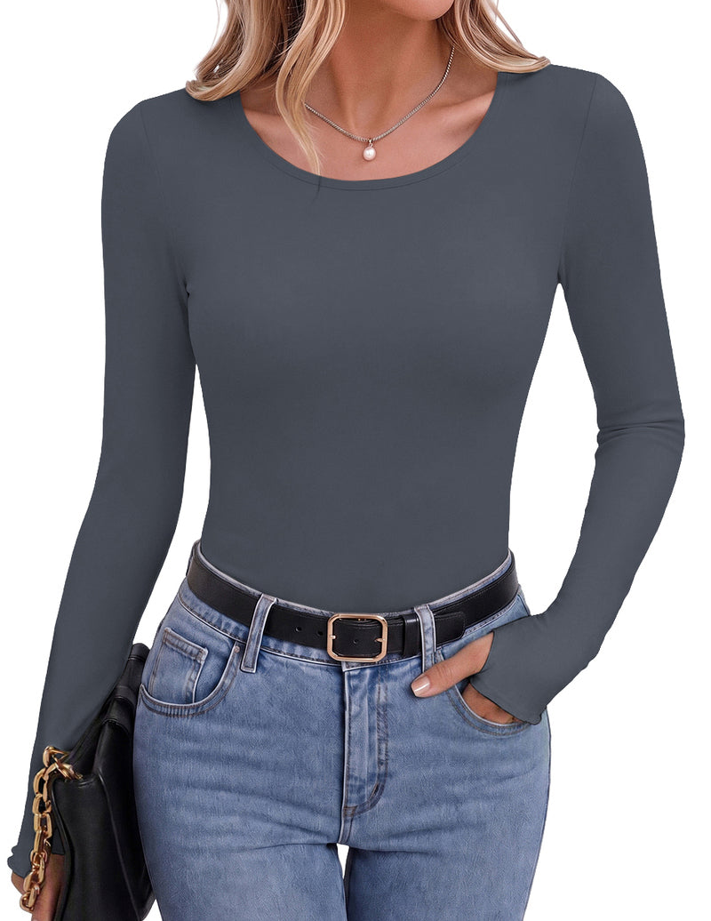 ekouaer-thermals-long-sleeve-crew-neck-slim-fit-thermoshirt-schwarz image 7