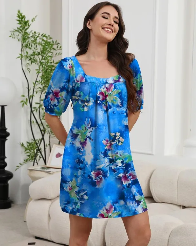 ekouaer-nightgowns-muumuu-hauskleid-rot-floral image 1