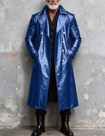 ekouaer-men-kunstleder-trenchcoat-herren-lang-doppelreihig image 3