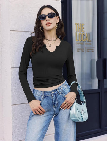 ekouaer-thermals-thermal-shirt-langarm-rippe-v-ausschnitt image 5