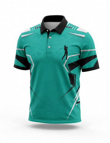 ekouaer-men-polo-shirt-slim-fit-t-rkis-geometrie-print image 4