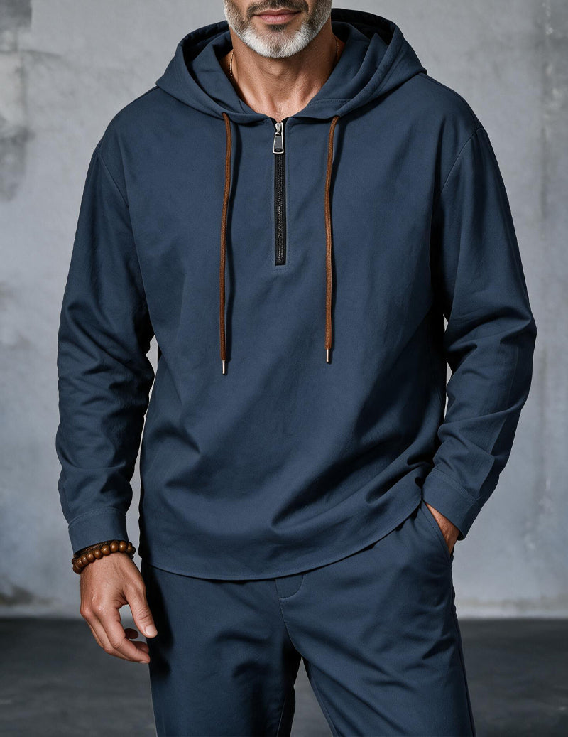 ekouaer-men-linen-zip-hoodie-herren-schwarz-l-mit-kapuze image 6
