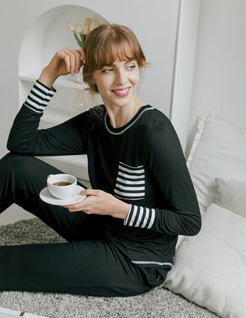 ekouaer-pajama-sets-classic-schlafanzug-langarm image 7