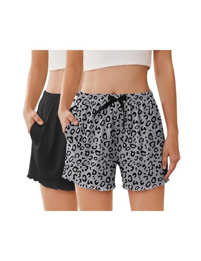 ekouaer-pajama-2er-r-schen-shorts-taschen-gummibund image 1