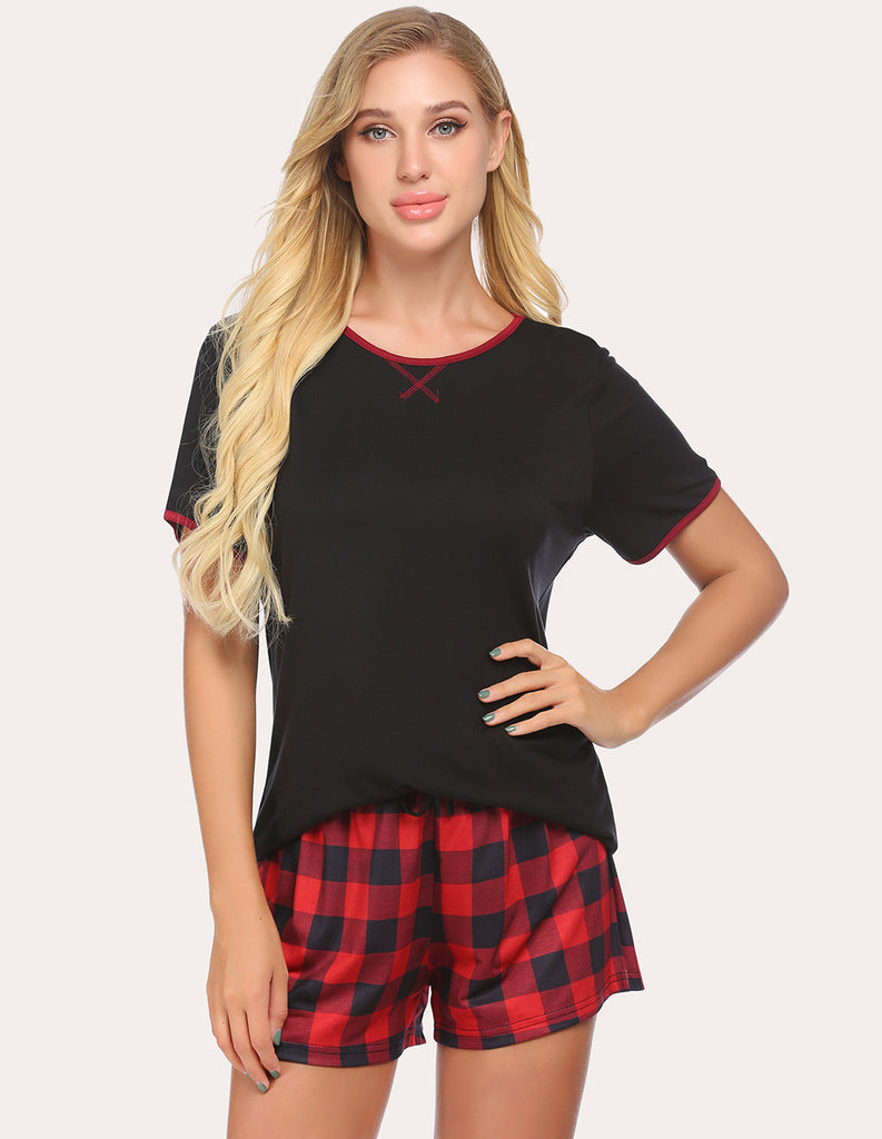 ekouaer-pajama-sets-cool-top-shorts-schlafanzug image 1