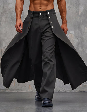 ekouaer-men-satin-hose-schwarz-mit-rocksaum-elegant image 3