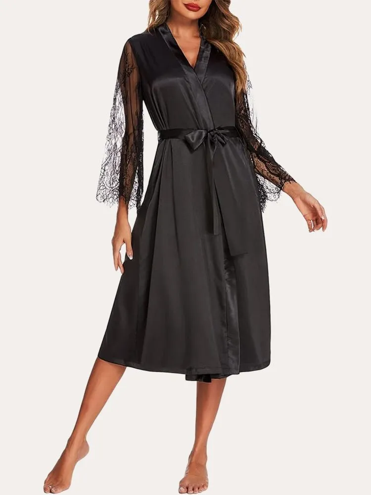 ekouaer-robes-floral-lace-braut-kimono-morgenmantel-spitze image 1