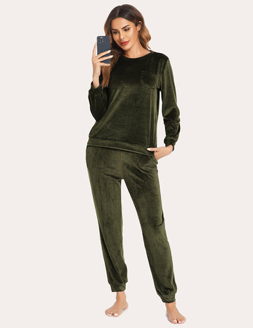 ekouaer-pajama-sets-velours-jogginganzug-langarm image 7