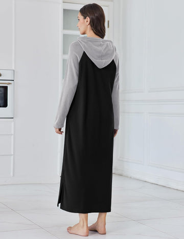 ekouaer-nightgowns-fleece-nachthemd-mit-kapuze-langarm image 7
