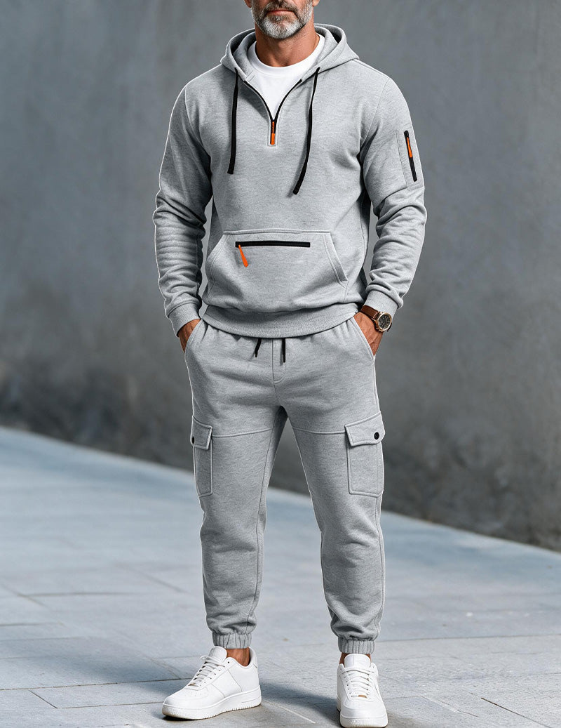 ekouaer-men-kapuzen-jogginganzug-fleece-navy-blue image 5