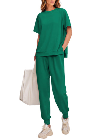 ekouaer-pajama-sets-lounge-set-jogger-kurz-2-teilig image 7