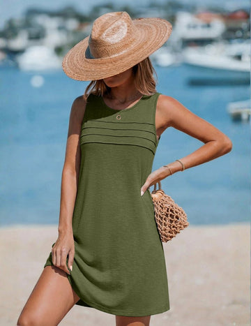 ekouaer-swimwear-strandkleid-tank-cover-up-plissee image 5