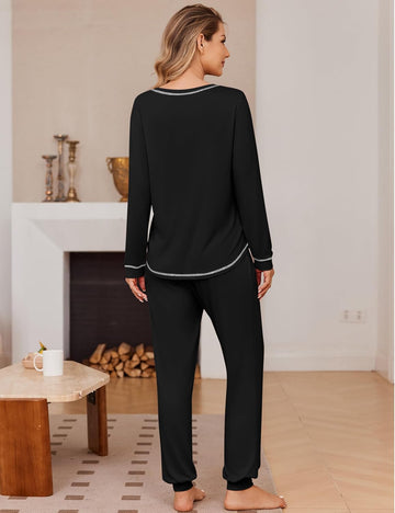 ekouaer-pajama-sets-schlafanzug-2er-pack-jogger-4tlg image 7