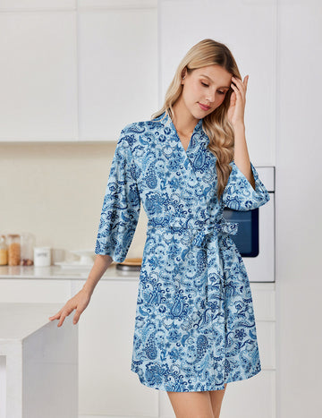 ekouaer-robes-waffle-bademantel-floral-taschen image 3
