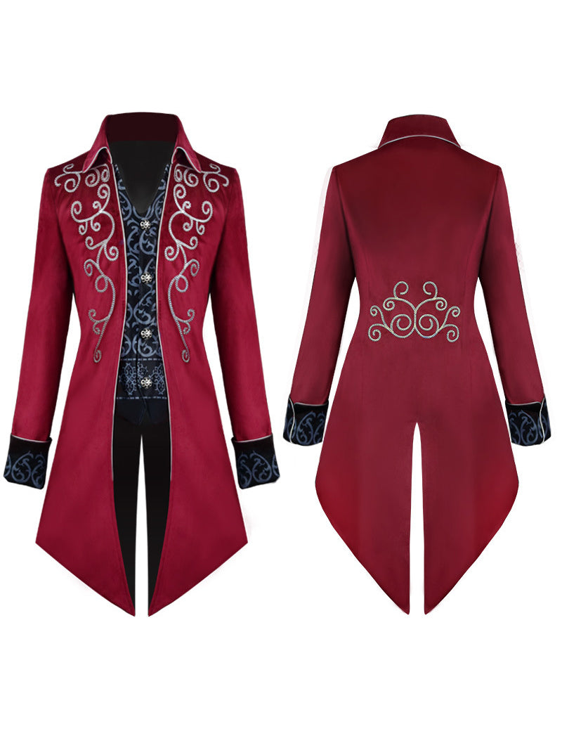 ekouaer-men-embroidered-royal-tailcoat-frackjacke-royal-blue image 6