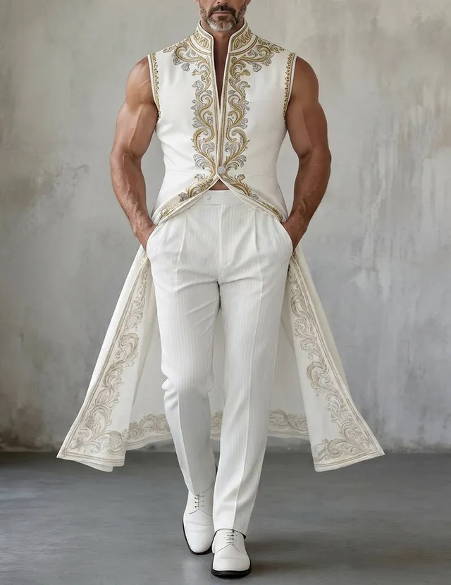ekouaer-men-paisley-tailcoat-weste-wei-rmellos-stehkragen image 1