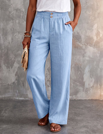 ekouaer-pajama-sets-wide-leg-schlafhose-rosa-mit-kordelzug image 5