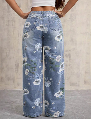 ekouaer-pajama-sets-blumen-jeans-wide-leg-hellblau image 7