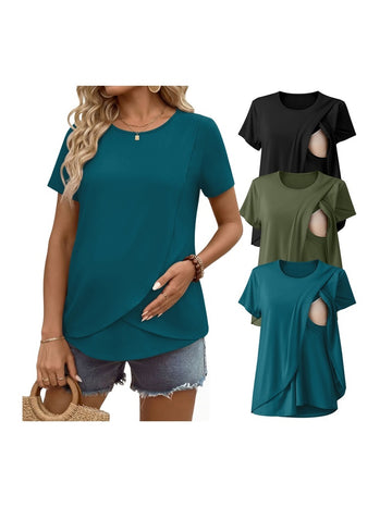 ekouaer-maternity-nursing-stillshirt-3er-pack-kurzarm image 5