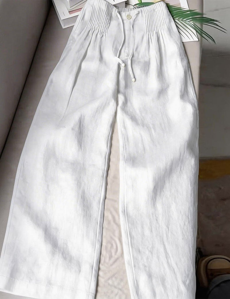 ekouaer-linen-wide-leg-palazzo-leinenhose-smockbund-taschen image 1