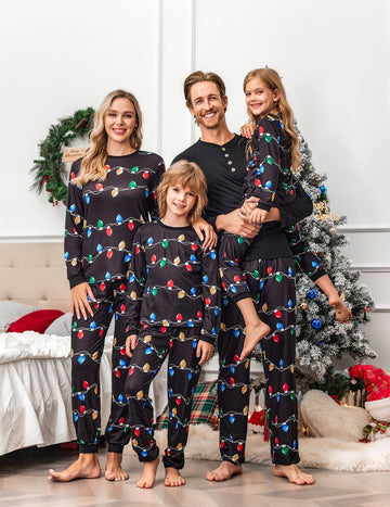 ekouaer-family-christmas-schlafanzug-langarm-rot-schwarz-kariert image 5