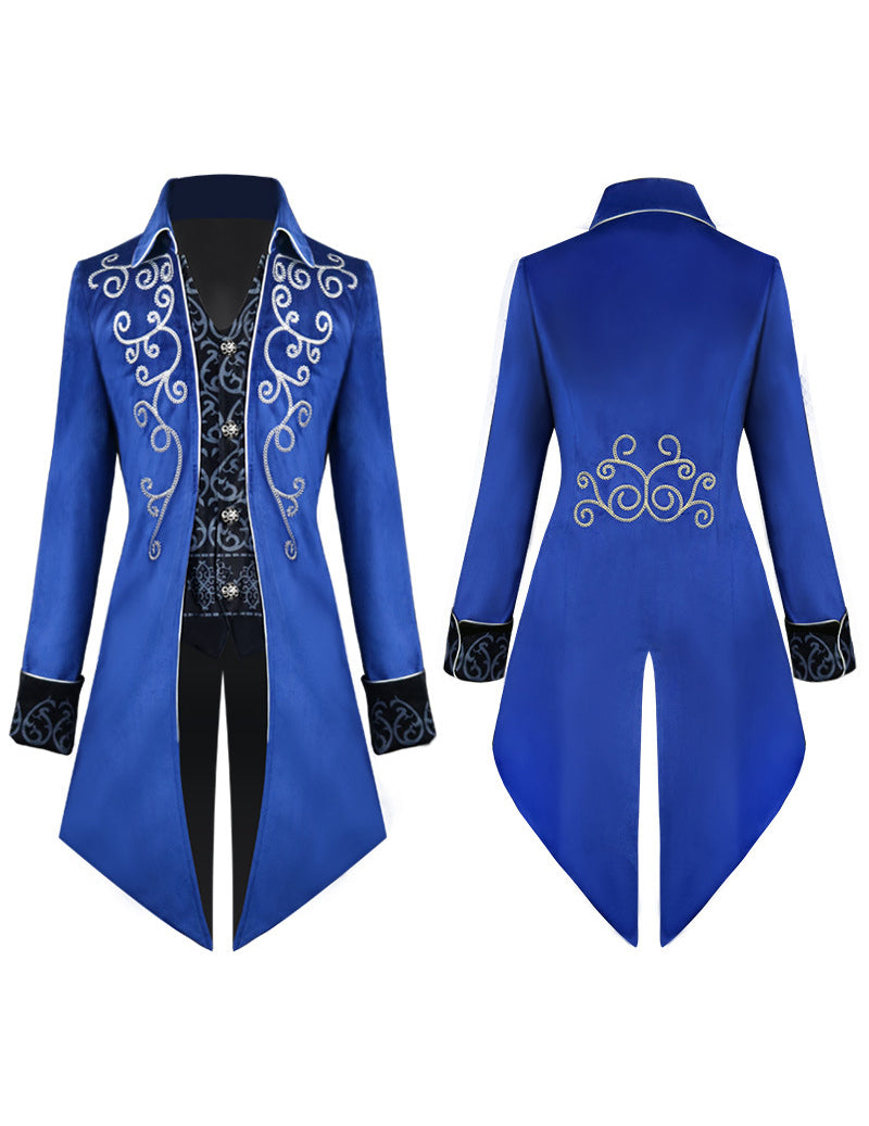 ekouaer-men-embroidered-royal-tailcoat-frackjacke-royal-blue image 5