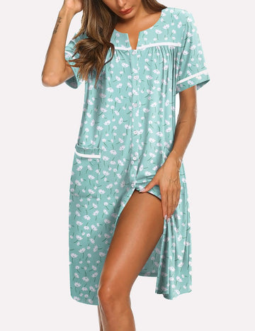 ekouaer-nightgowns-button-down-schlafhemd-kurzarm-taschen image 7