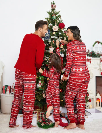 ekouaer-family-christmas-schlafanzug-langarm-rot-schwarz-kariert image 3