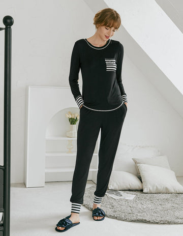 ekouaer-pajama-sets-classic-pyjama-langarm-gestreift image 7