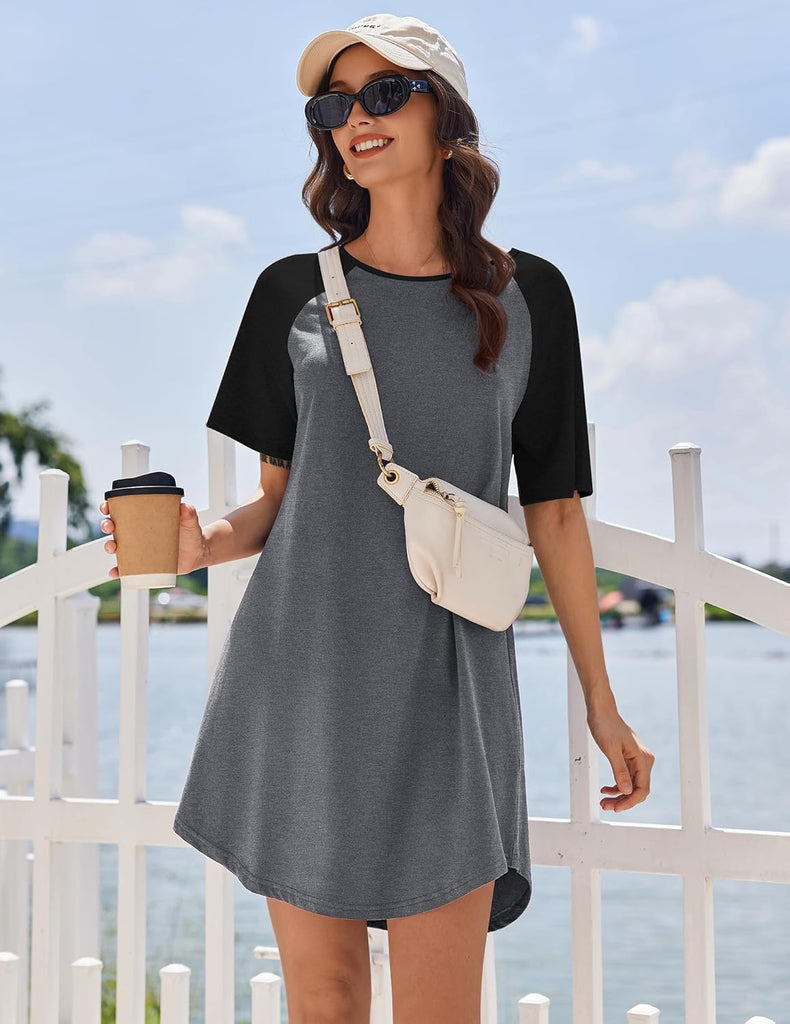 ekouaer-nightgowns-cotton-nachthemd-kurzarm-rundhals-baumwolle image 1