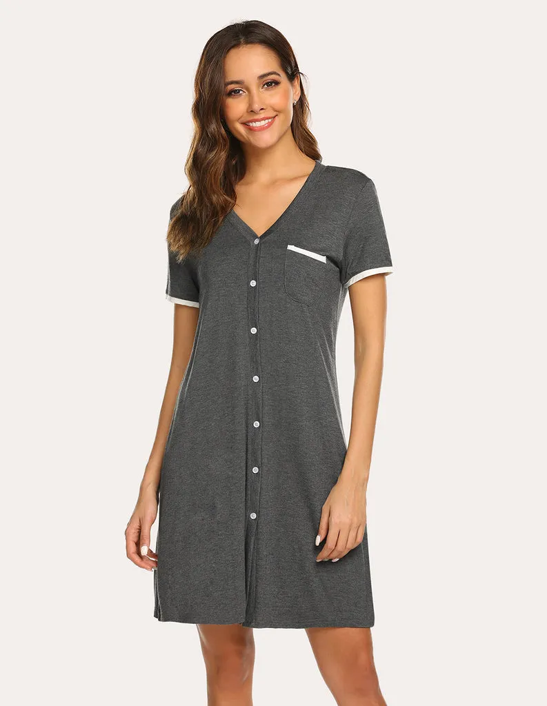 ekouaer-nightgowns-soft-sleep-dress-nachthemd-kurz-weich image 1