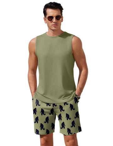 ekouaer-men-2-piece-tank-top-pyjama-herren-mit-shorts image 3