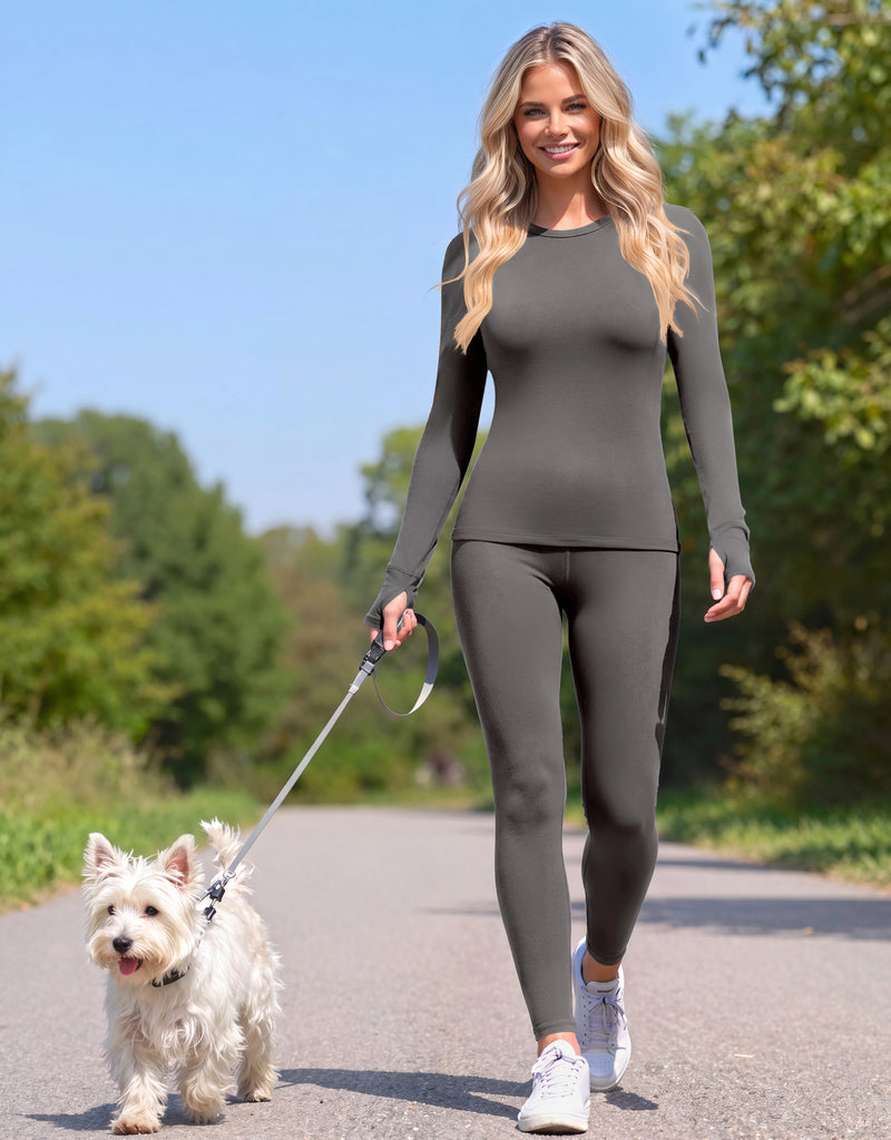 ekouaer-thermal-set-3er-fleece-rundhals-schwarz image 2