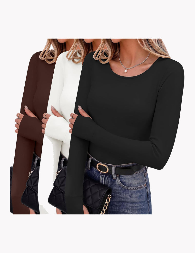 ekouaer-thermals-long-sleeve-thermal-shirt-3er-pack-schwarz-wei-khaki image 5