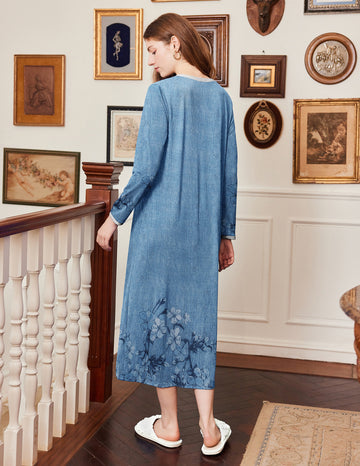 ekouaer-nightgowns-long-sleeve-nachthemd-knopfleiste image 3