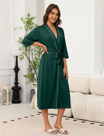 ekouaer-robes-long-knit-bademantel-kimono-3-4-rmel-leicht image 7