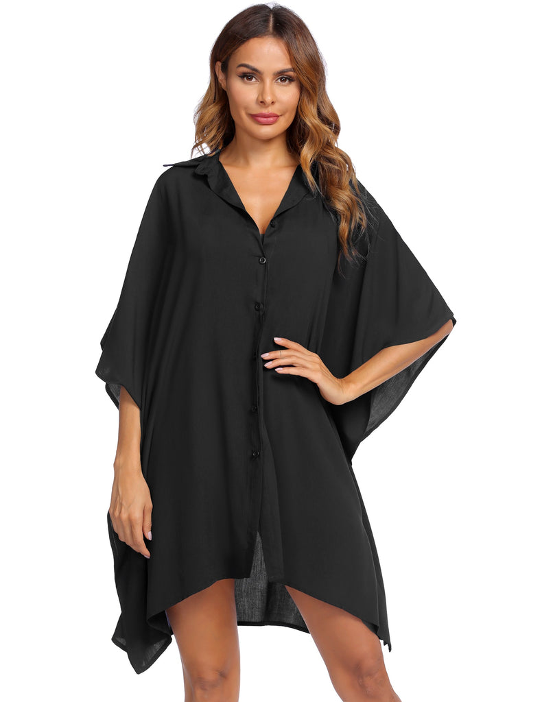ekouaer-swim-cover-up-strandkimono-viskose-3-4-arm image 1