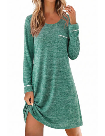 ekouaer-nightgowns-nachthemd-langarm-strick-mit-tasche image 5