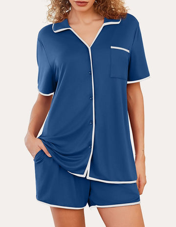 ekouaer-pajama-sets-schlafanzug-kontrast-mit-knopfleiste image 4