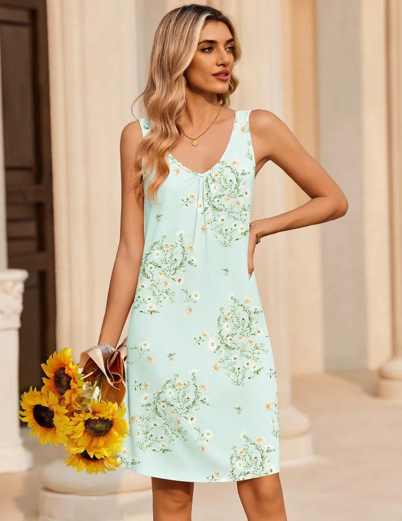 ekouaer-nightgowns-bamboo-sleeveless-v-neck-nachthemd-bambus-rmellos image 1