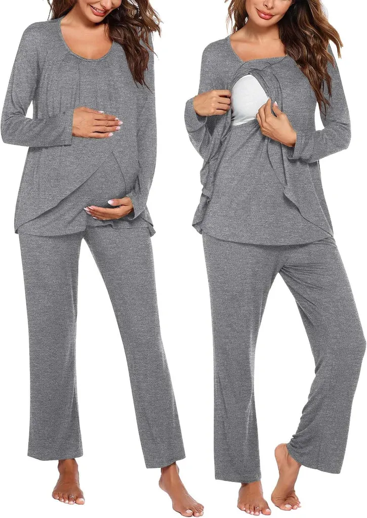 ekouaer-maternity-still-pyjama-langarm-2-teilig image 1